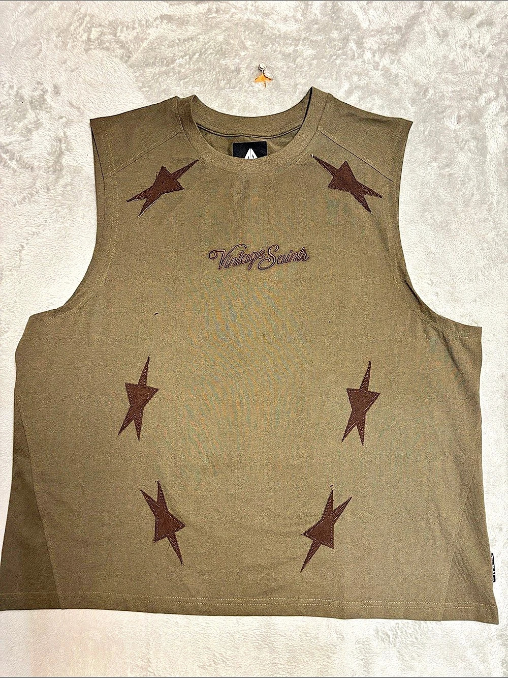 Fly By Night Jake Sleeveless Tee / Vintage Saints Tank Top Brown Medium